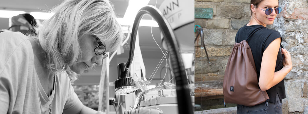 Turnbeutel nähen, Turnbeutel Herstellung, Wunschleder