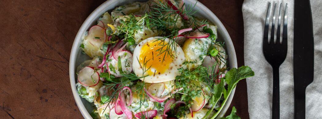 Kartoffelsalat mit Joghurt | Kräuter | Zitrone | Sommer | Wunschleder