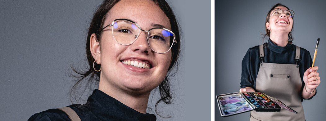 Emely Wensky, Lederschürze taupe, Modedesignerin, Wunschleder