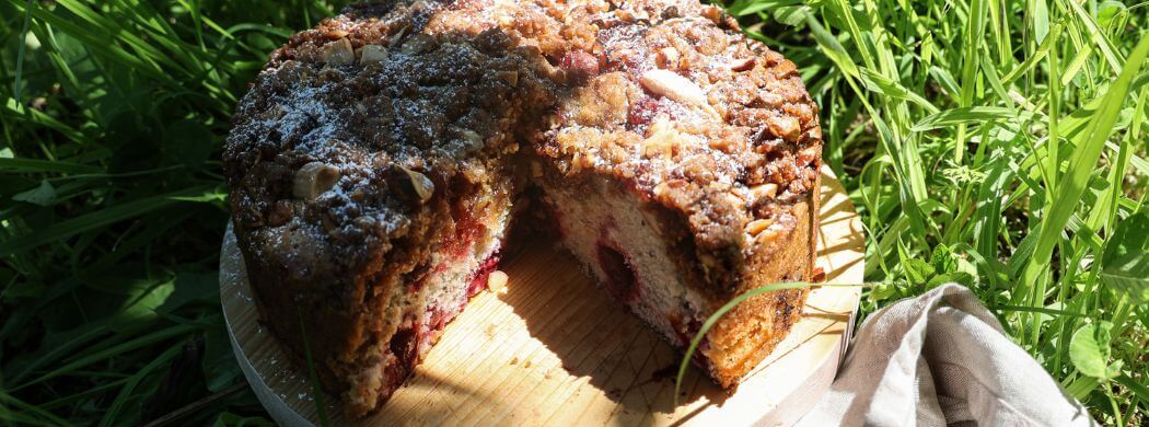 Kirschstreußelkuchen | Picknick | Dekoration | Wunschleder | Essen im Garten |  Wunschleder
