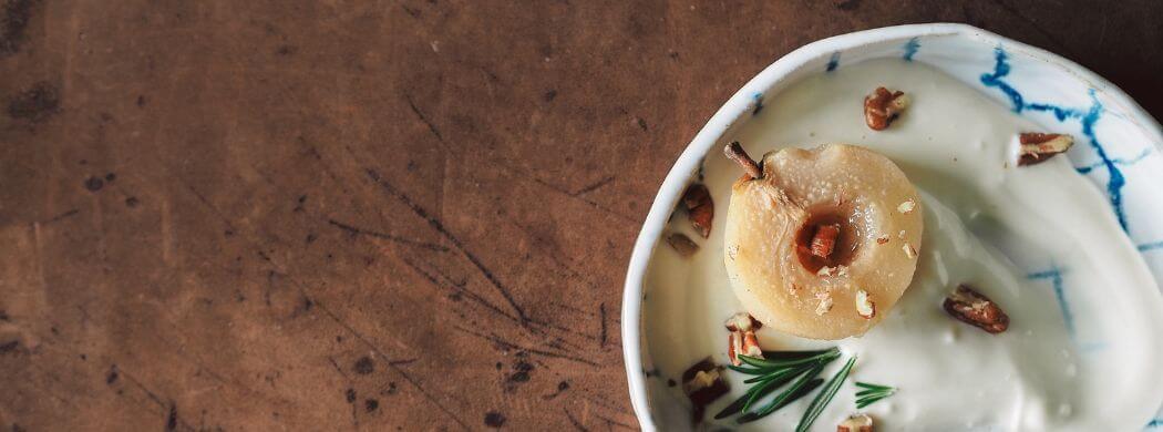 Pochierte Birne, Dessert, Weihnachtsdessert, Nachtisch, lecker, Winter, Birnen, Wunschleder