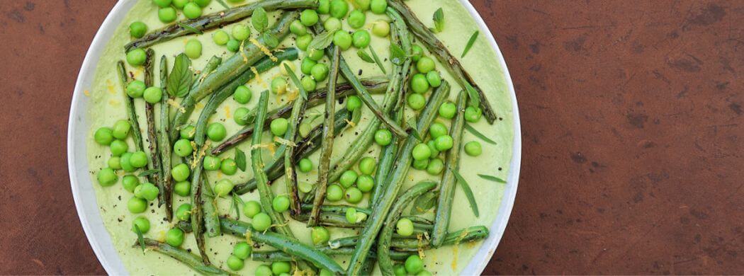 Erbsen-Minz-Aufstrich, Baguette, Dip, Fetadip, Bohnen, Wunschleder