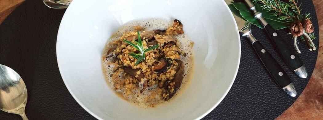 Pilze, Bulgur, Pilzschaum, Weihnachten, Weihnachtsmenü, Wunschleder