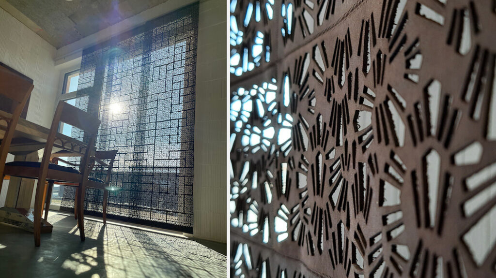 Ledervorhang, Lasercut Curtain, Leder Panel, Objektdesign, Wunschleder