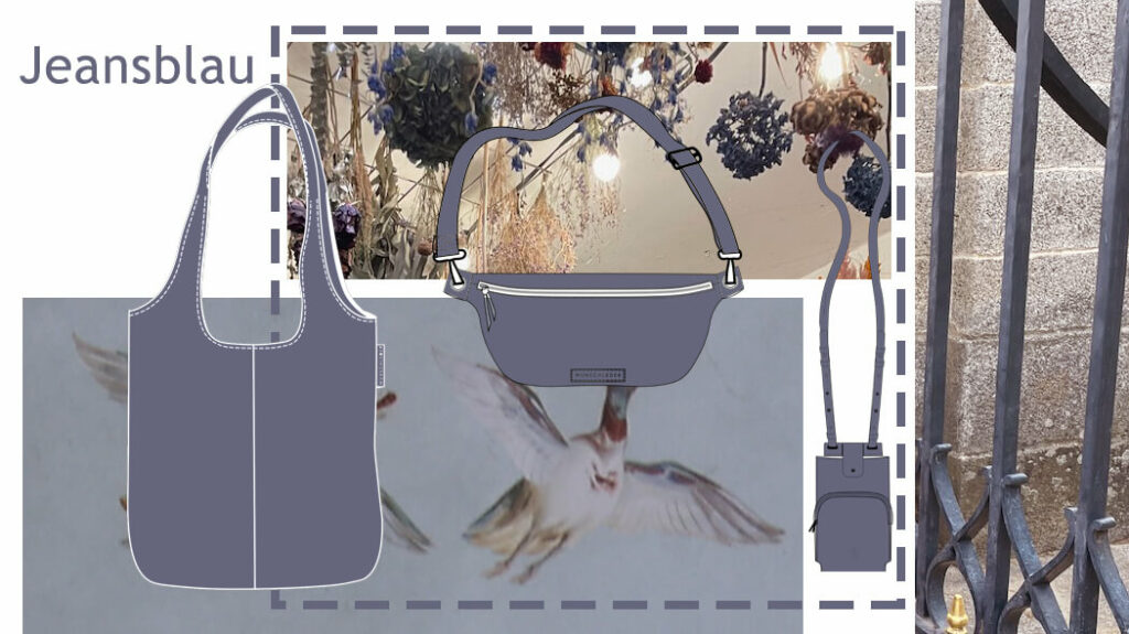 Trendfarben 2023, neue Farben, neue Kollektion, Jeansblau, Wunschleder