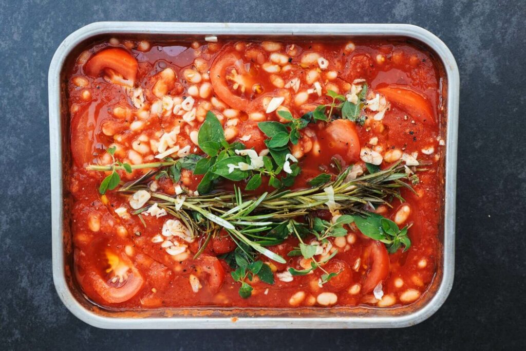 ute Baked Beans, Baked Beans aus dem Ofen, sommerliche Baked Beans, Wunschleder
