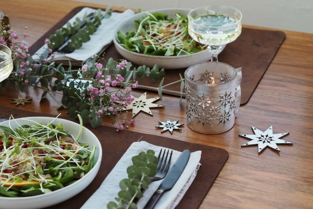 Tischdekoration mit Wunschleder 