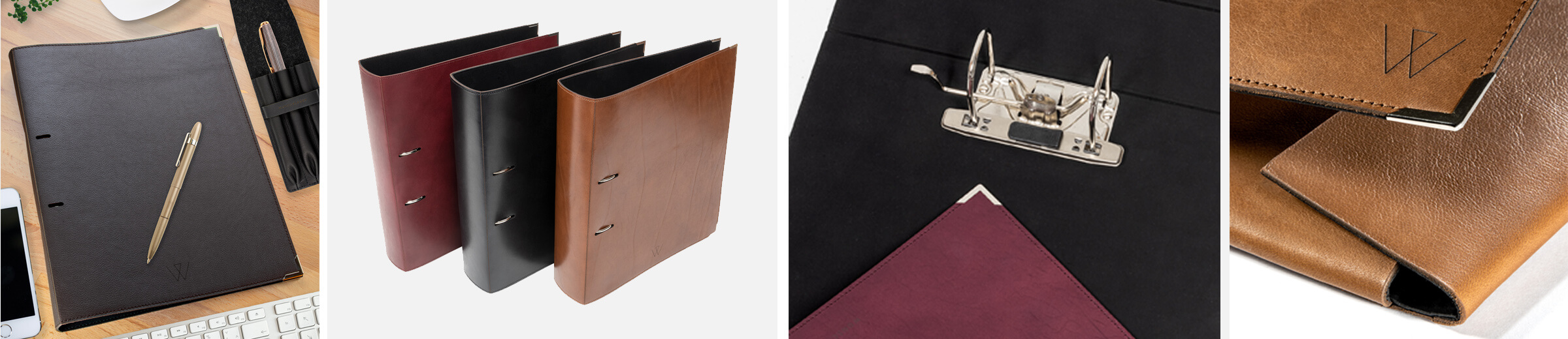 Leder Dokumentenmappe, Konferenzmappe Leder, Ordner A4 Leder, Ringbuch, Sammelmappe, Wunschleder