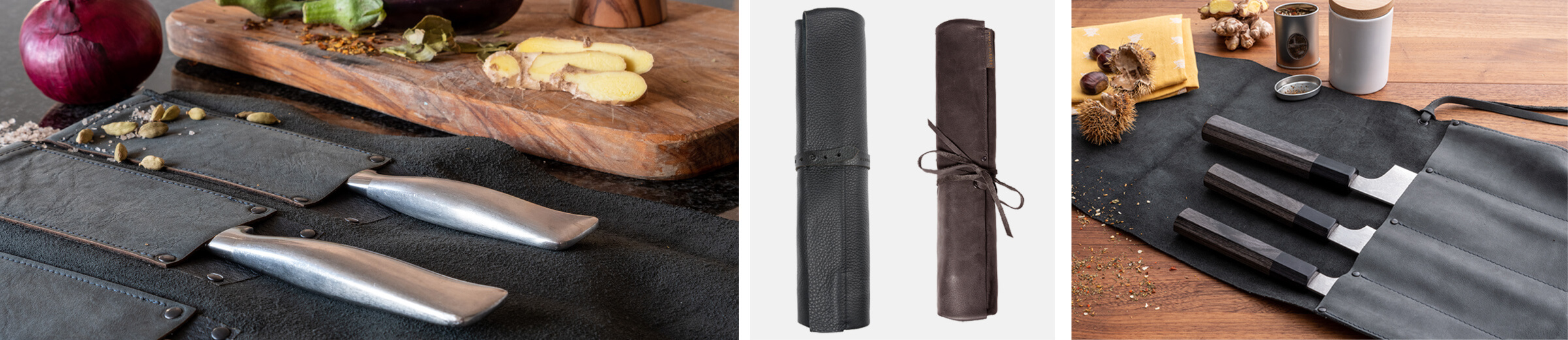 Messertasche Leder personalisierbar, Rolltasche für Kochmesser, Messer Tasche Echtleder, Wunschleder