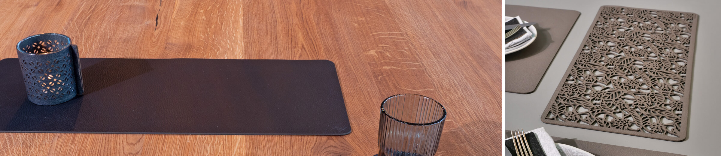 Tischläufer Leder, Tischdecke Leder, Wunschleder