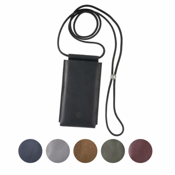 Handyhülle zum Umhängen, Handy Sleeve zum Umhängen, echtes Leder, made in Germany | Wunschleder