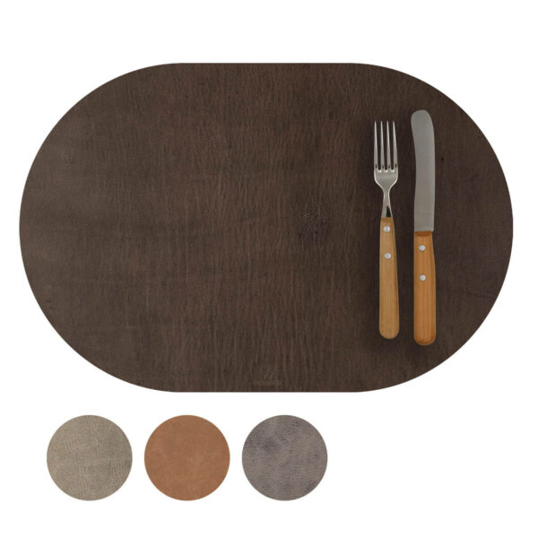 Ovales Platzdeckchen Bio-Leder | Lederplatzdecke| Platzdeckchen Vintage-Look | Wunschleder HOME | Wunschleder