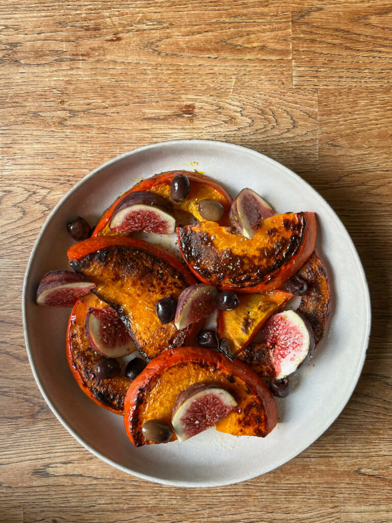 gerösteter Kürbis, Oliven, Feigen