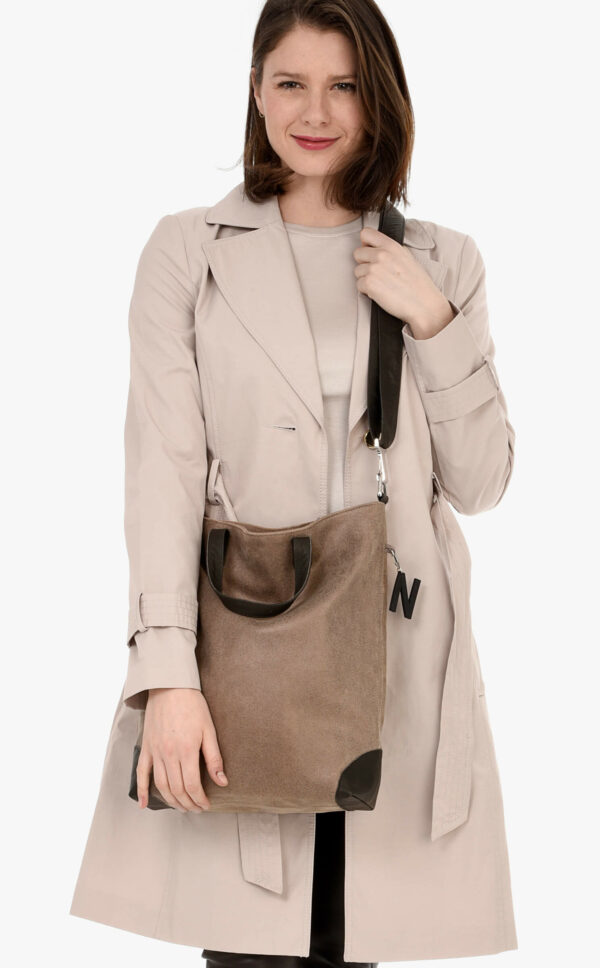 Crossbag Lammnappa | Metallic/Braun | Wunschleder