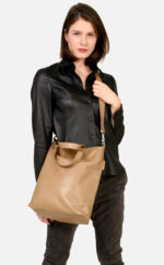 Crossbody Bag aus feinem Leder | Beige | Wunschleder