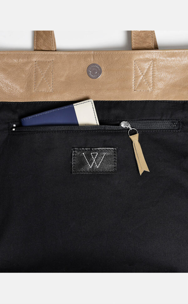 Crossbody Bag aus feinem Leder | Beige | Wunschleder