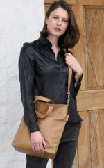 Crossbody Bag aus feinem Leder | Beige | Wunschleder