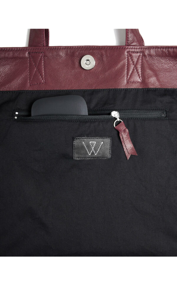 Crossbody Bag | Shopper | Shopping Bag | Echtleder | Rindnappa | dunkles rot | Wunschleder