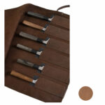 Rolltasche Pferdeleder Küchenmesser, schwarz | Wunschleder