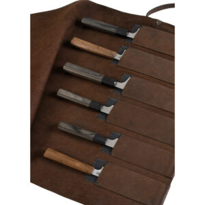 Rolltasche Pferdeleder Küchenmesser, schwarz | Wunschleder