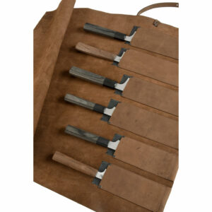 Rolltasche Pferdeleder Küchenmesser, schwarz | Wunschleder