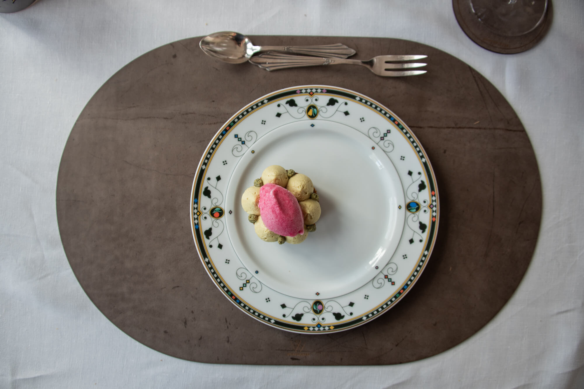 Weihnachtsdessert, Kürbisküchlei, Granatapfel, festliches Dessert