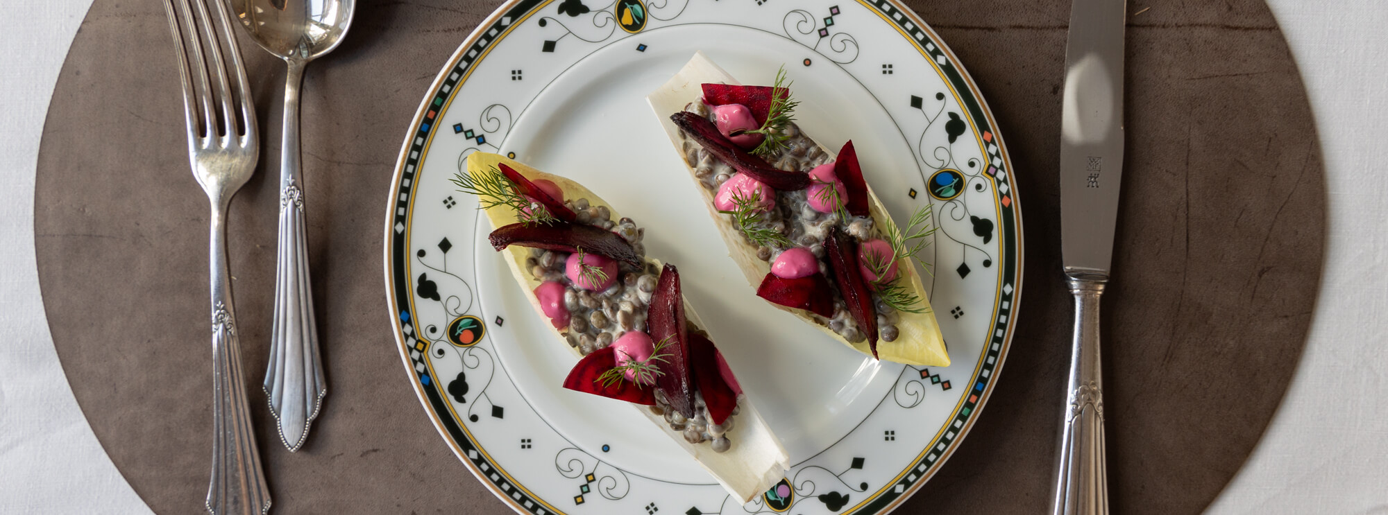 Belugalinsen mit dreierlei Roter Bete