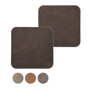 Glasuntersetzer | eckig | Vintage-Leder | Öko-Pferdeleder | 15 cm | 2 Stück | Wunschleder