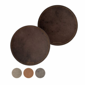 Untersetzer Leder | rund | rustikales Leder | | Durchmesser 10 oder 15 cm | 2 Stück | Wunschleder