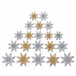 Sterne | Tischdeko | Leder | Set | gold | silber | Wunschleder