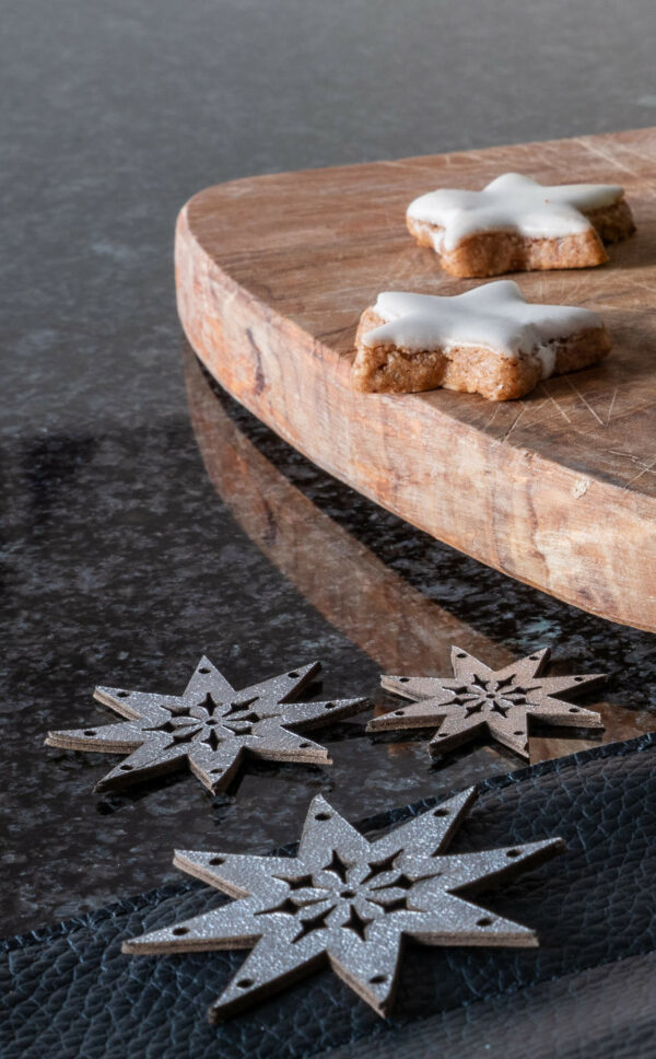 Sterne | Tischdeko | Leder | Set | gold | silber | Wunschleder