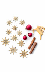 Sterne | Tischdeko | Leder | Set | gold | silber | Wunschleder