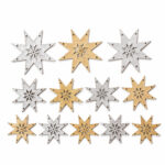 Sterne | Tischdeko | Leder | Set | gold | silber | Wunschleder