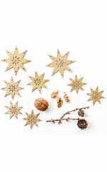 Sterne | Tischdeko | Leder | Set | gold | silber | Wunschleder