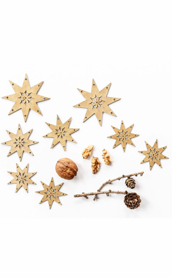 Sterne | Tischdeko | Leder | Set | gold | silber | Wunschleder