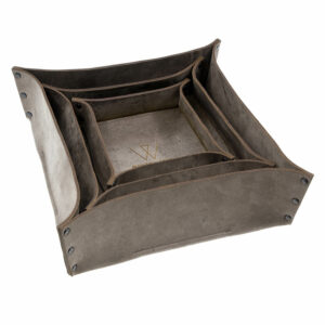 Brotkorb-Set Bio-Leder | vegetabil gegerbtes Leder |Aufbewahrungskorb Leder | Wunschleder