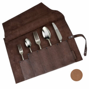 Besteckrolle Leder | Tisch decken | Besteckaufbewahrung | Wunschleder