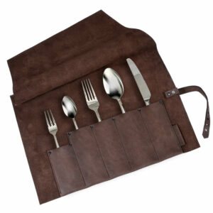 Besteckrolle Leder | Tisch decken | Besteckaufbewahrung | Wunschleder