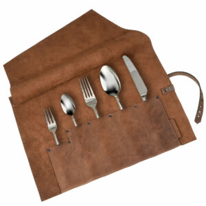 Besteckrolle Leder | Tisch decken | Besteckaufbewahrung | Wunschleder