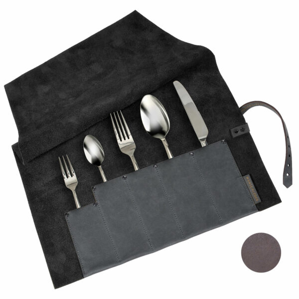 Besteckrolle Leder | Tisch decken | Besteckaufbewahrung | Wunschleder