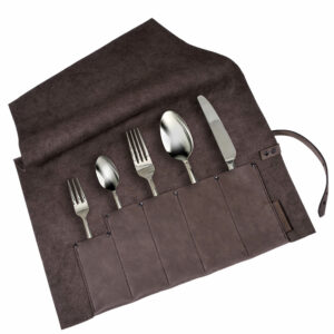 Besteckrolle Leder | Tisch decken | Besteckaufbewahrung | Wunschleder