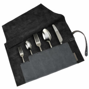 Besteckrolle Leder | Tisch decken | Besteckaufbewahrung | Wunschleder