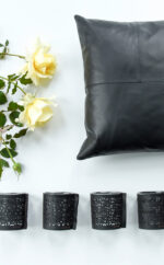 Lederkissen mit Ziernähten, Kissenhülle aus Leder, Kissenbezug aus Leder | Wunschleder