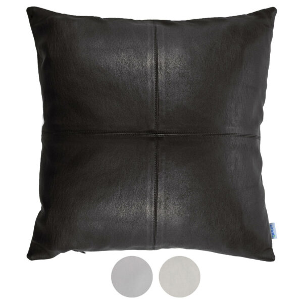 Kissenhülle Echtleder, Lederkissen mit Ziernähten, Kissenbezug aus Leder | Wunschleder