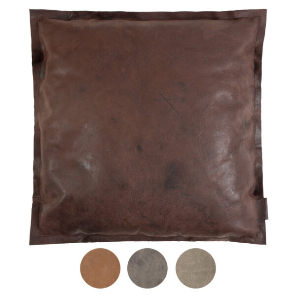 Lederkissen Vintage-Look, Bio-Lederkissen, handgenähtes Sofakissen aus Leder, Wunschleder HOME | Wunschleder