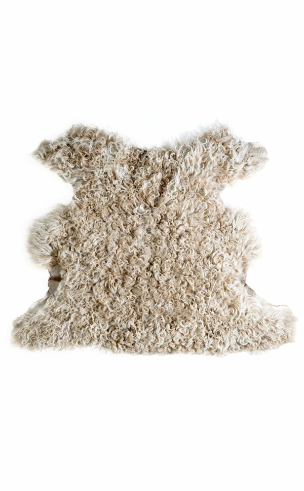 Deko Lammfell Locken, gelocktes Dekofell, Schaffell taupe, echtes Lammfell, Wunschleder HOME | Wunschleder