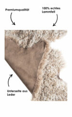 Deko Lammfell Locken, gelocktes Dekofell, Schaffell taupe, echtes Lammfell, Wunschleder HOME | Wunschleder