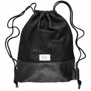 Leder-Turnbeutel | schwarz | Wunschleder