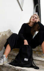 Leder-Turnbeutel | schwarz | Wunschleder