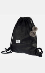 Leder-Turnbeutel | schwarz | Wunschleder